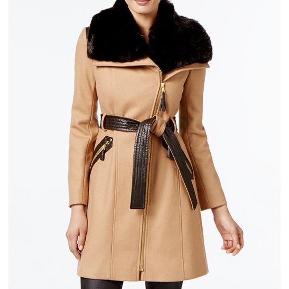 Via Spiga Jackets & Blazers - NWT Faux fur collar asymmetrical belted coat 16